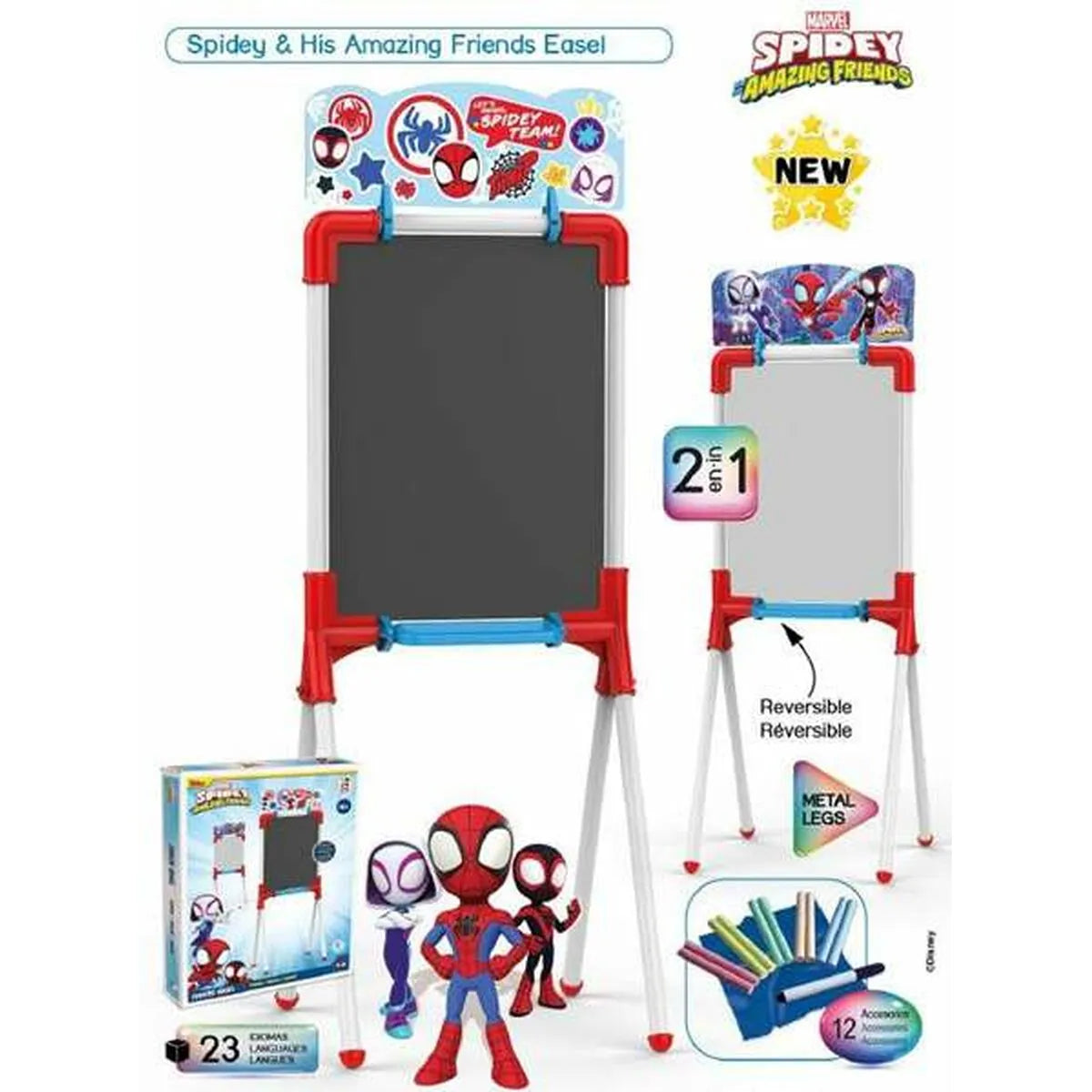 Tabuľa 2 v 1 Spidey Doplnky x 12 37 32 98 Cm - Viacúčelové Tabule