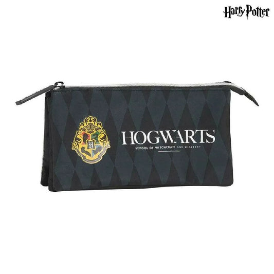 Taštička Harry Potter Hogwarts Trojitý čierna Sivá (22 x 12 3 Cm) - školské Taštičky