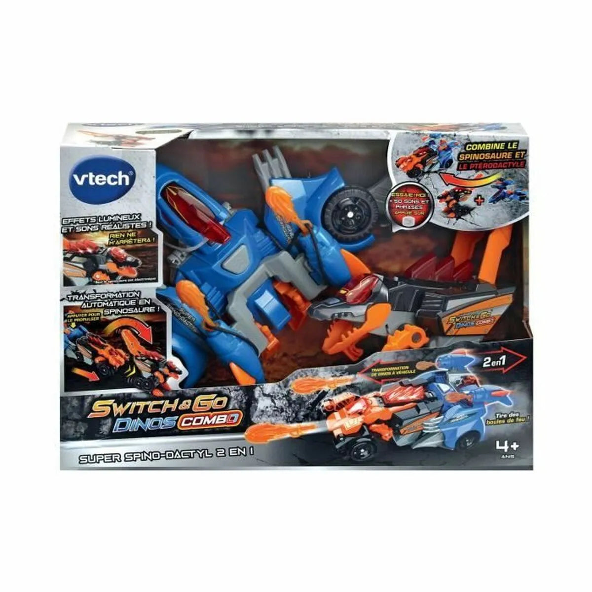 Transformovateľný Super Robot Vtech Switch & Go Dinos Combo: Super Spino-dactyl 2 In 1 Dinosaurus - Hračky a Hry