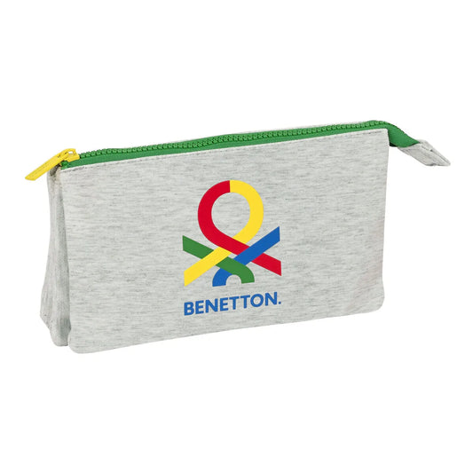 Trojitý Peračník Benetton Pop Sivá (22 x 12 3 Cm) - Kancelária a Kancelárske Potreby školský Vzdelávací Materiál