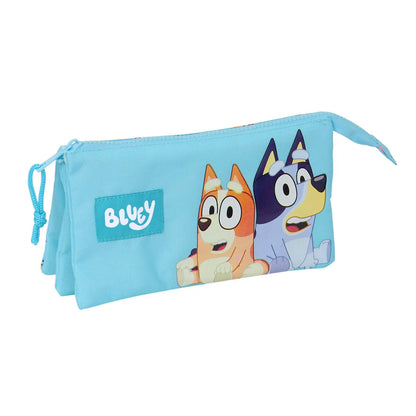 Trojitý Peračník Bluey Nebeská Modrá 22 x 12 3 Cm - Peračníky Trojité