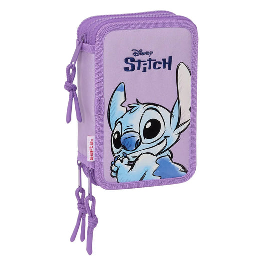 Trojitý Peračník Lilo & Stitch Sweet Modrá Fialová 12,5 x 19,5 5,5 Cm 36 Kusy - Peračníky s Vybavením