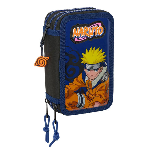 Trojitý Peračník Naruto Ninja Modrá čierna 12,5 x 19,5 5,5 Cm 36 Kusy - Kancelária a Kancelárske Potreby