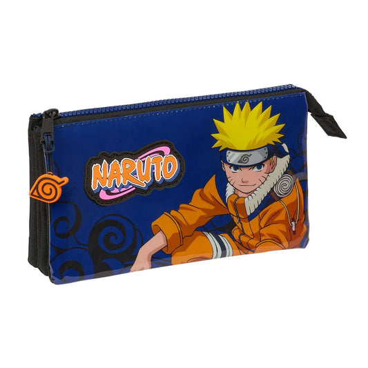 Trojitý Peračník Naruto Ninja Modrá čierna 22 x 12 3 Cm - Kancelária a Kancelárske Potreby školský Vzdelávací Materiál