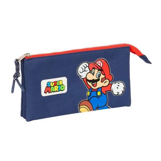 Trojitý Peračník Super Mario World Námornícka Modrá 22 x 12 3 Cm - Peračníky Trojité