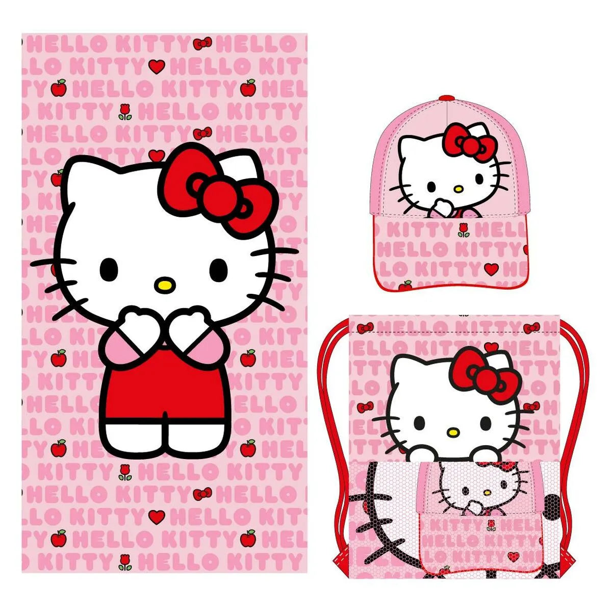 Uterák do Kúpeľne Hello Kitty Ružová - Osušky a Poncha