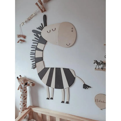 Zebra - Drevená Nástenná Dekorácia v Safari štýle Xl Veľkosť - 130cmx94cm - Nástenná - Cut It Now